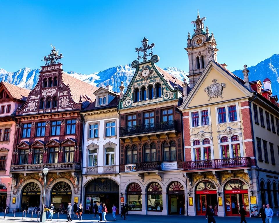 Barocke Fassaden in Innsbruck, Österreich