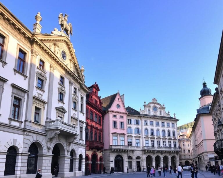 Barocke Fassaden in Salzburg, Österreich
