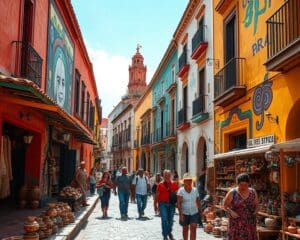 Bunte Straßen und Kunst in Oaxaca, Mexiko