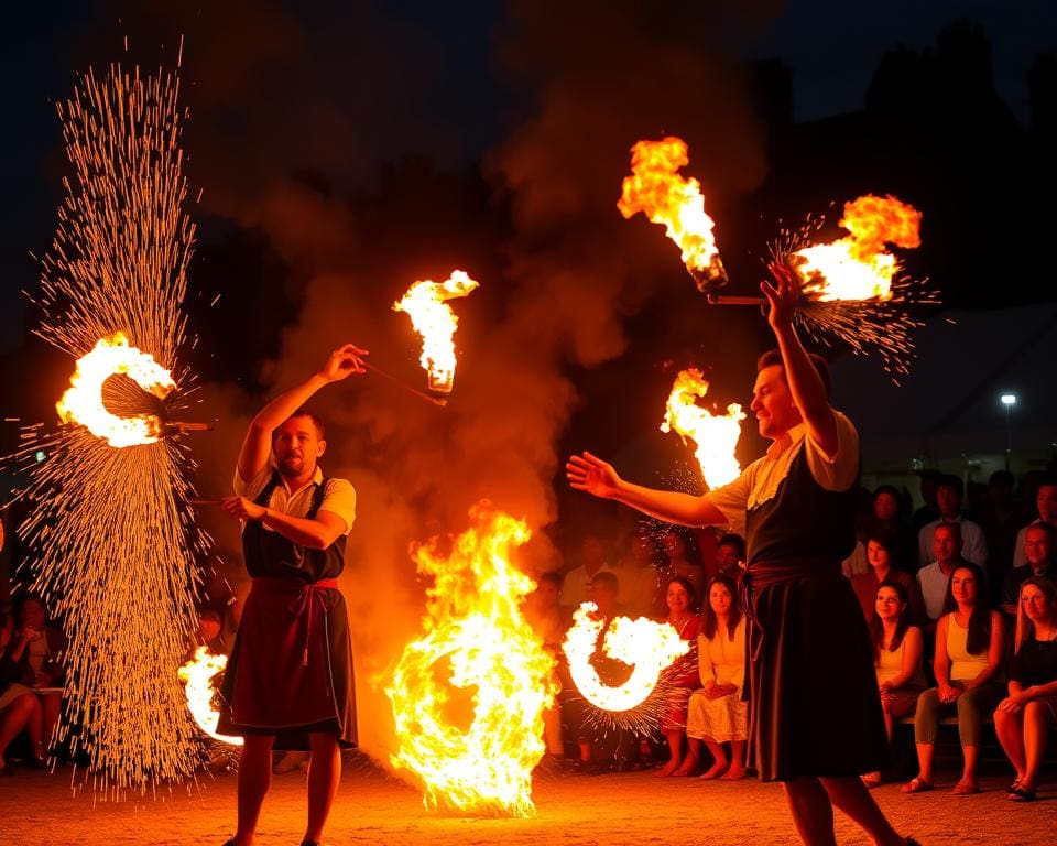 Feuerjonglage und Feuershow