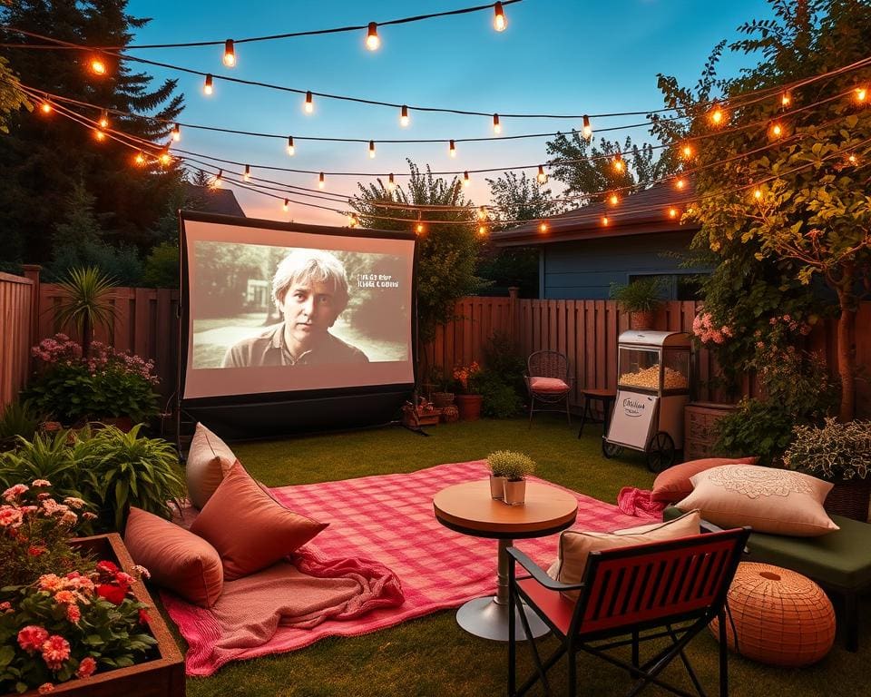 Freiluftkino im Garten