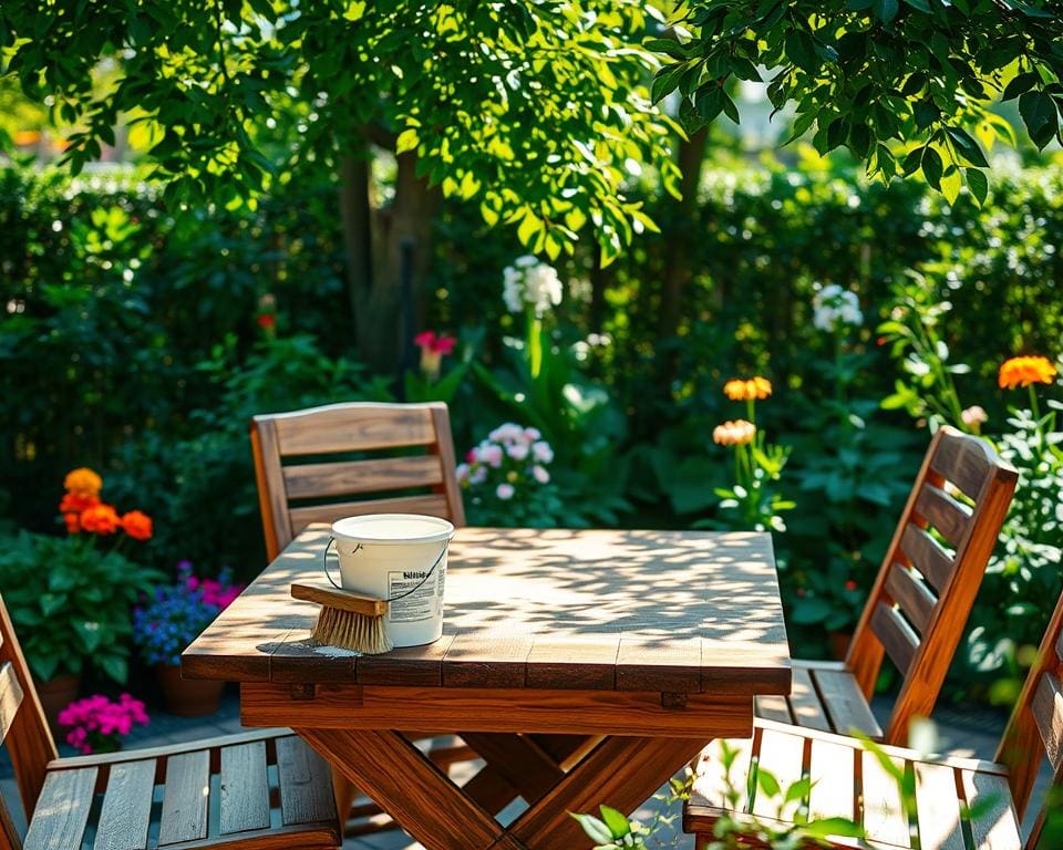 Gartenmöbel Holz reinigen