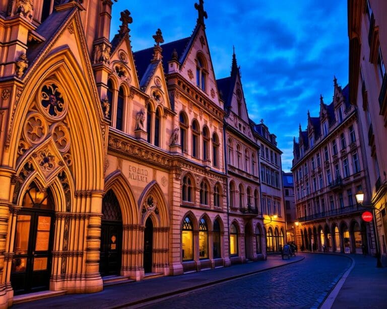 Gotische Fassaden in Lyon, Frankreich