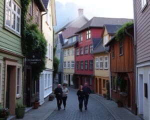 Historische Gassen in Bergen, Norwegen