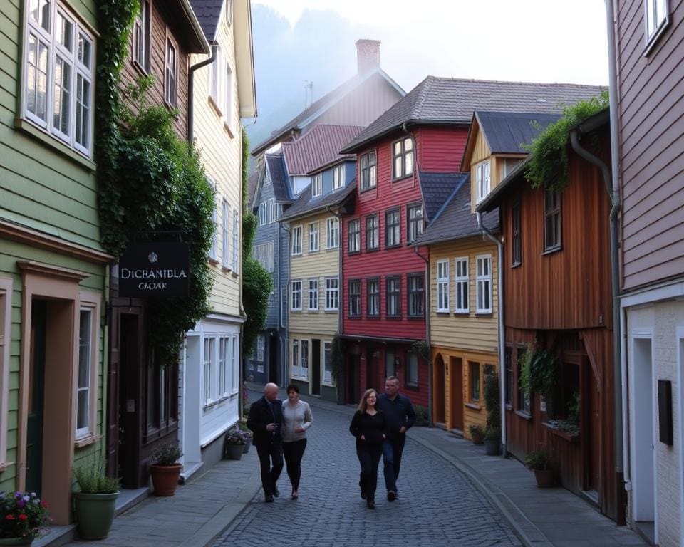 Historische Gassen in Bergen, Norwegen