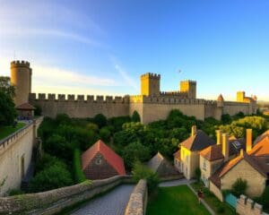 Historische Stadtmauern in Carcassonne, Frankreich