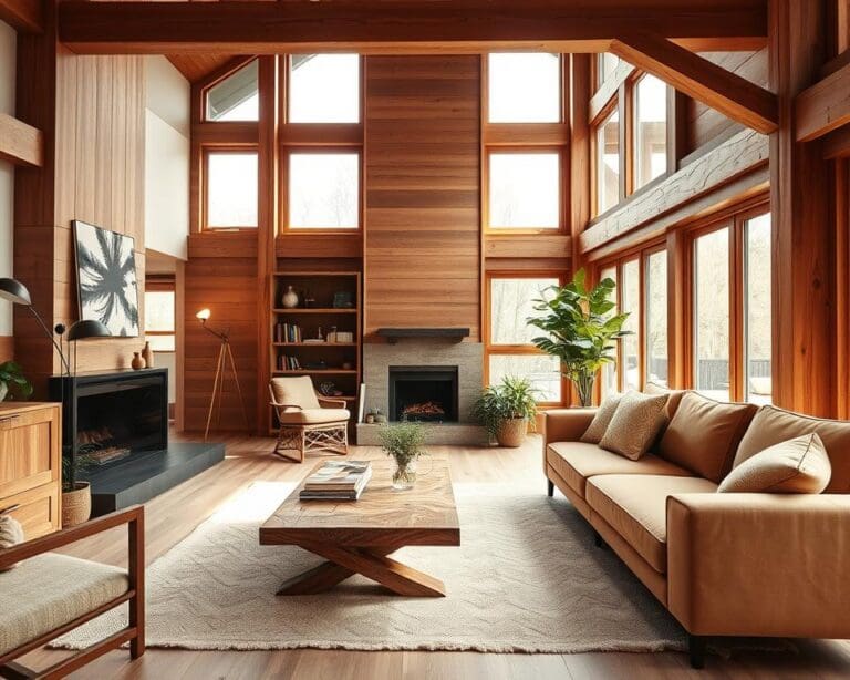 Holz als dominierendes Material in der Raumgestaltung