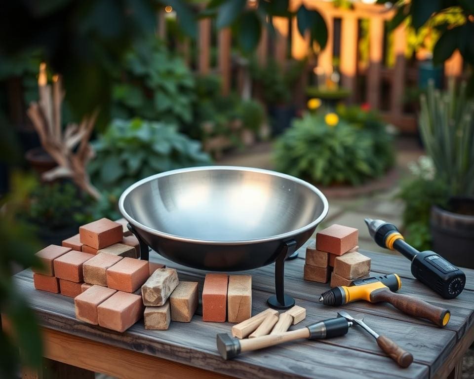 Materialien für DIY-Feuerschale