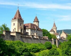 Mittelalterliche Mauern in Rothenburg, Deutschland