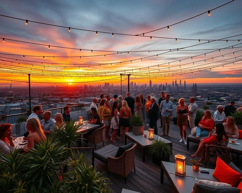 Rooftop-Feiern mit atemberaubendem Ausblick