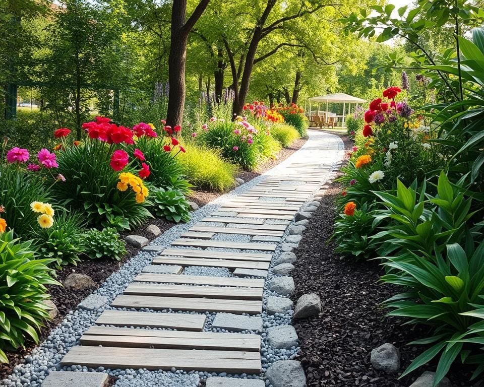 umweltfreundliche Materialien für Gartenwege