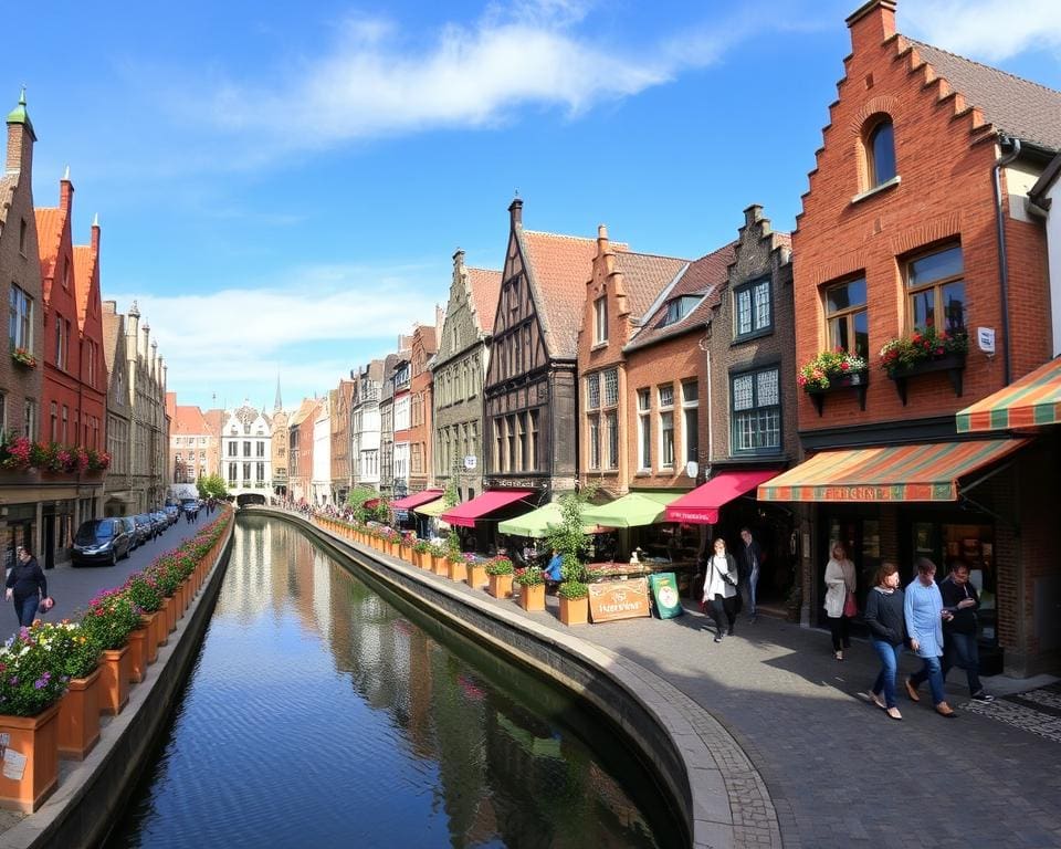 Historische Straßen in Brügge, Belgien