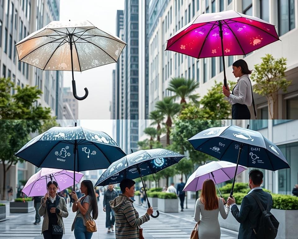 Intelligente Regenschirme mit Wetteranzeige