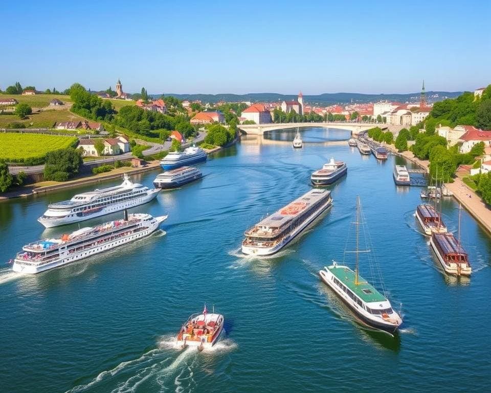 Vielfalt der Rheinschifffahrt auf dem Rhein