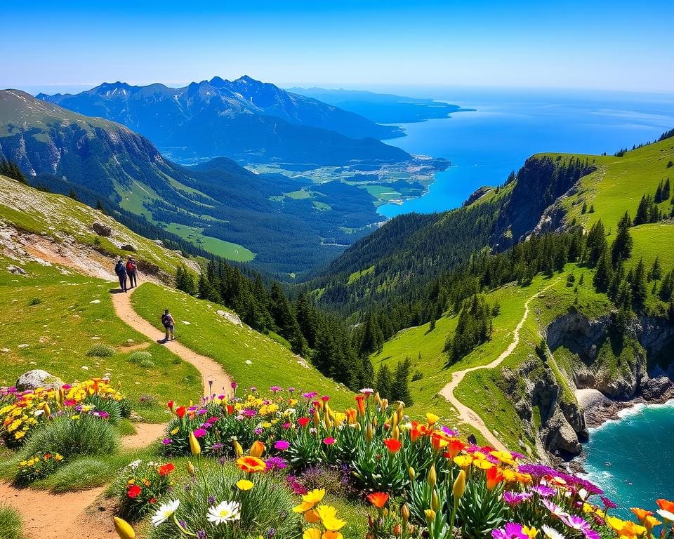 Outdoor Aktivitäten in den Alpen, Schwarzwald und an Küstenwegen