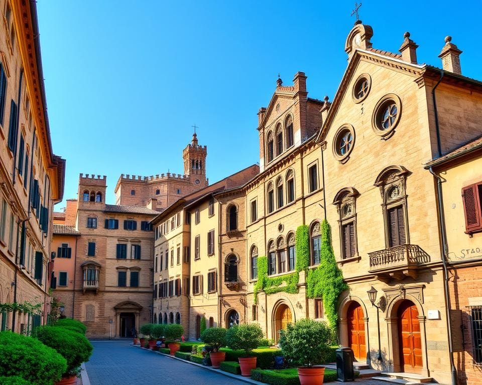 Romanische Paläste in Siena, Italien