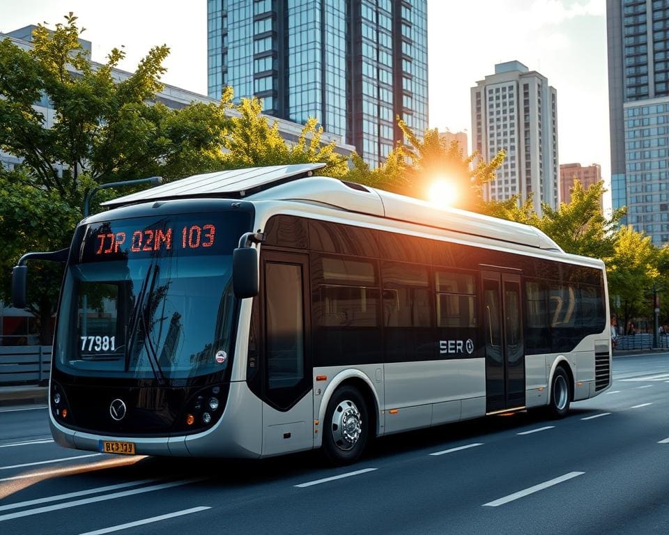 Solarpanels in modernen Stadtbussen