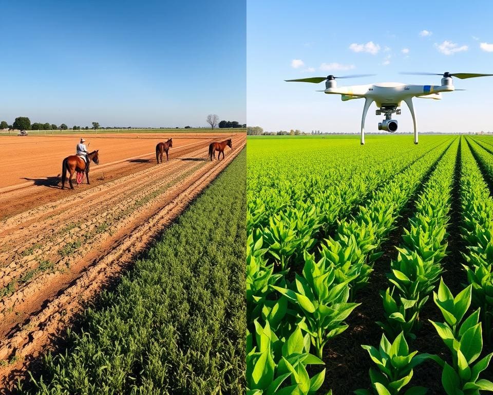 Vergleich traditioneller Methoden und Drohneneinsatz in der Landwirtschaft
