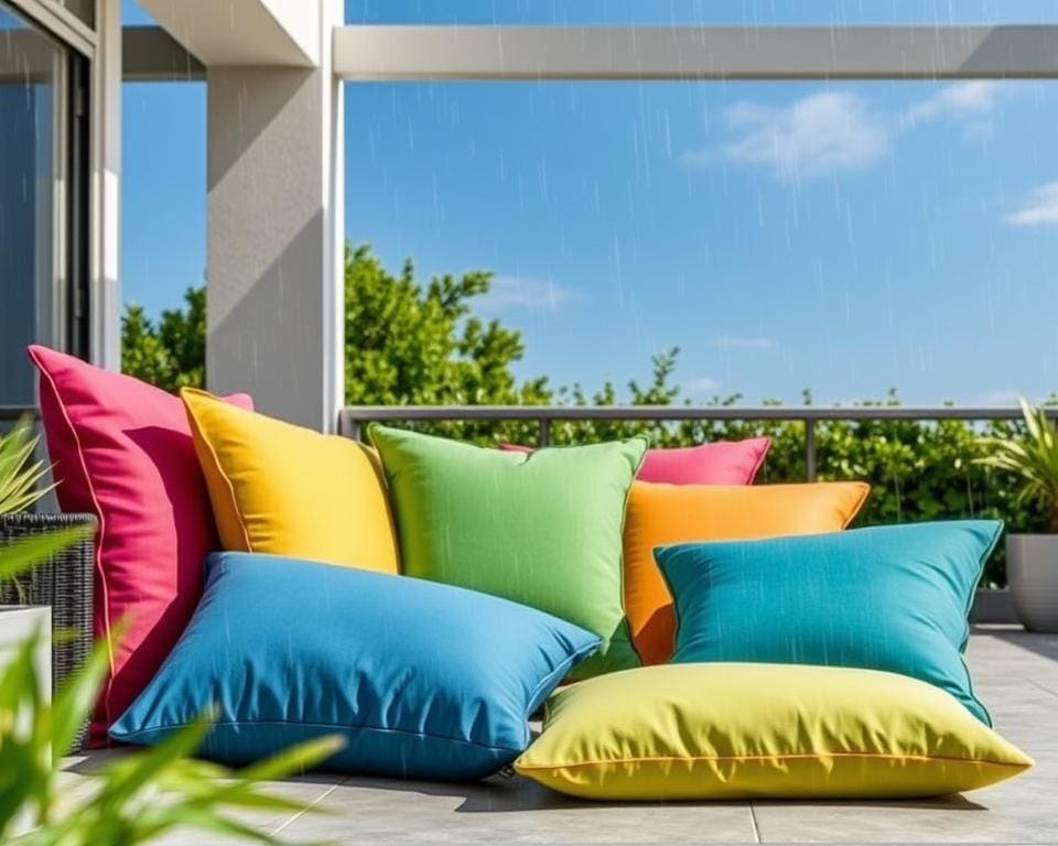 Wetterfestigkeit der Outdoor-Kissen von Fermob