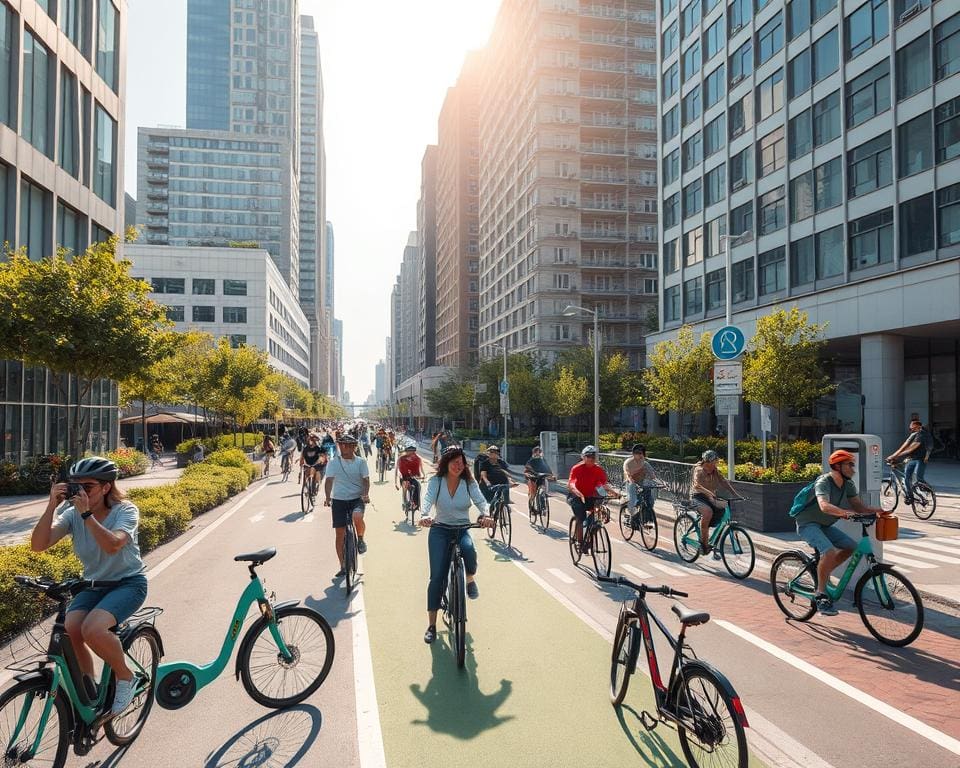 urbane Mobilität durch E-Bikes und Fahrradinfrastruktur