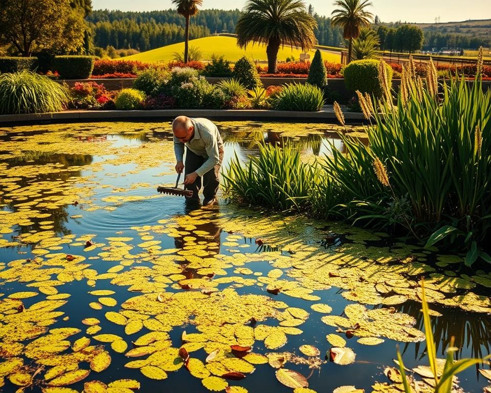 Wie halte ich meinen Teich sauber und algenfrei?