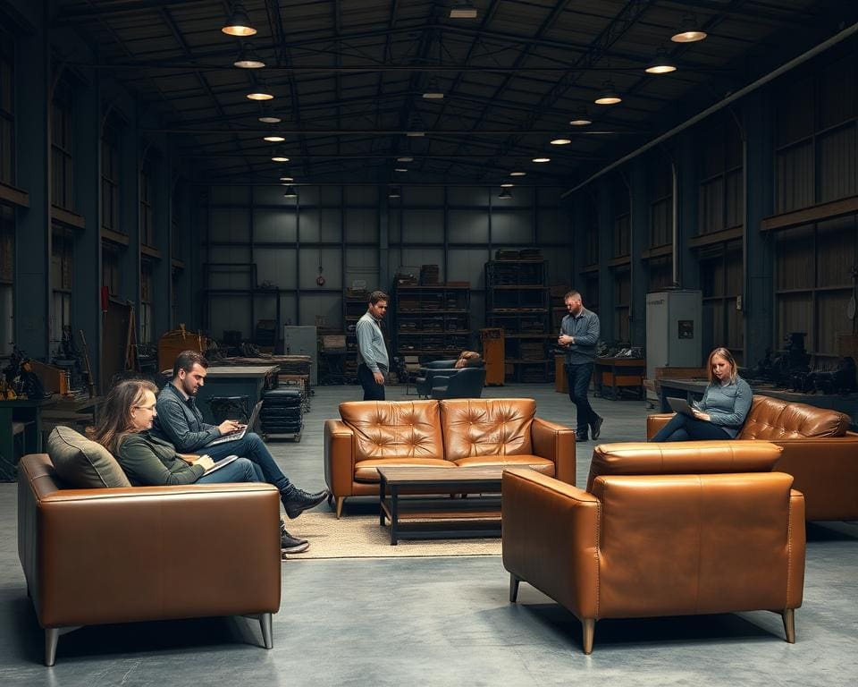 Ledermöbel für moderne Fabriken