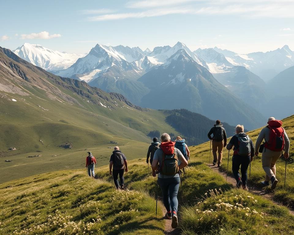Wie funktioniert eine Gruppenwanderung in den Alpen?