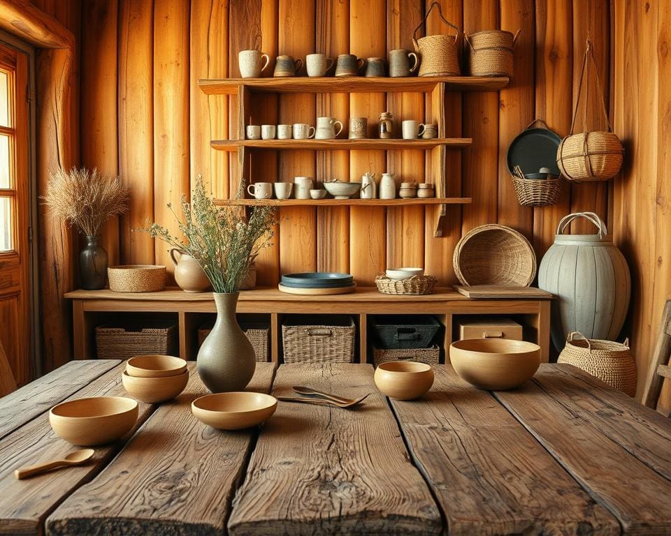 Rustikale Holzelemente für warme Wohnatmosphäre