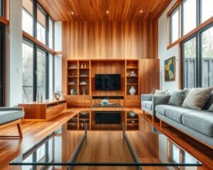 Wie kombinierst du Holz und Glas im Wohnbereich?