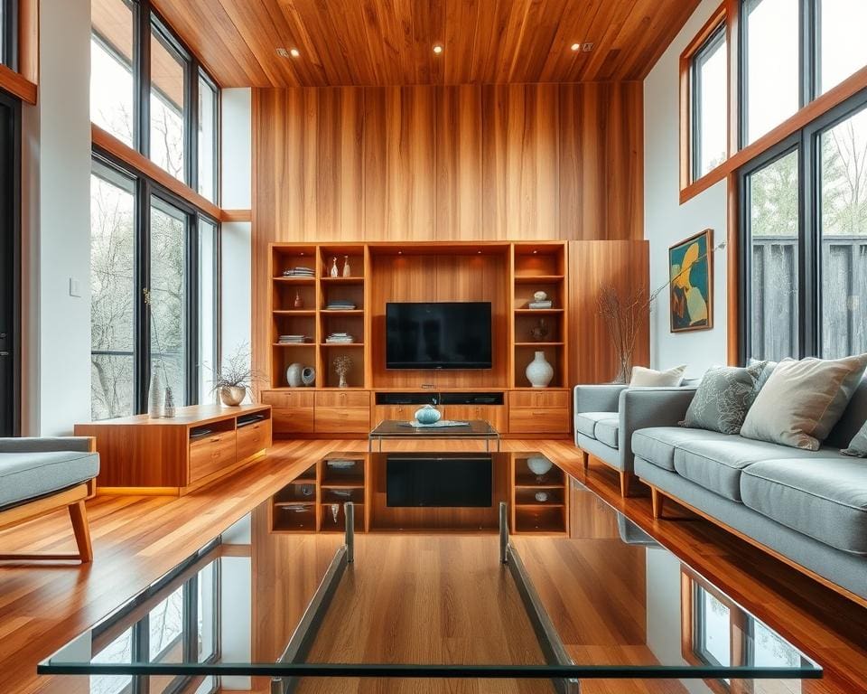 Wie kombinierst du Holz und Glas im Wohnbereich?