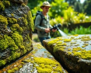 Wie gelingt Algen- und Moosentfernung von Steinflächen sicher?